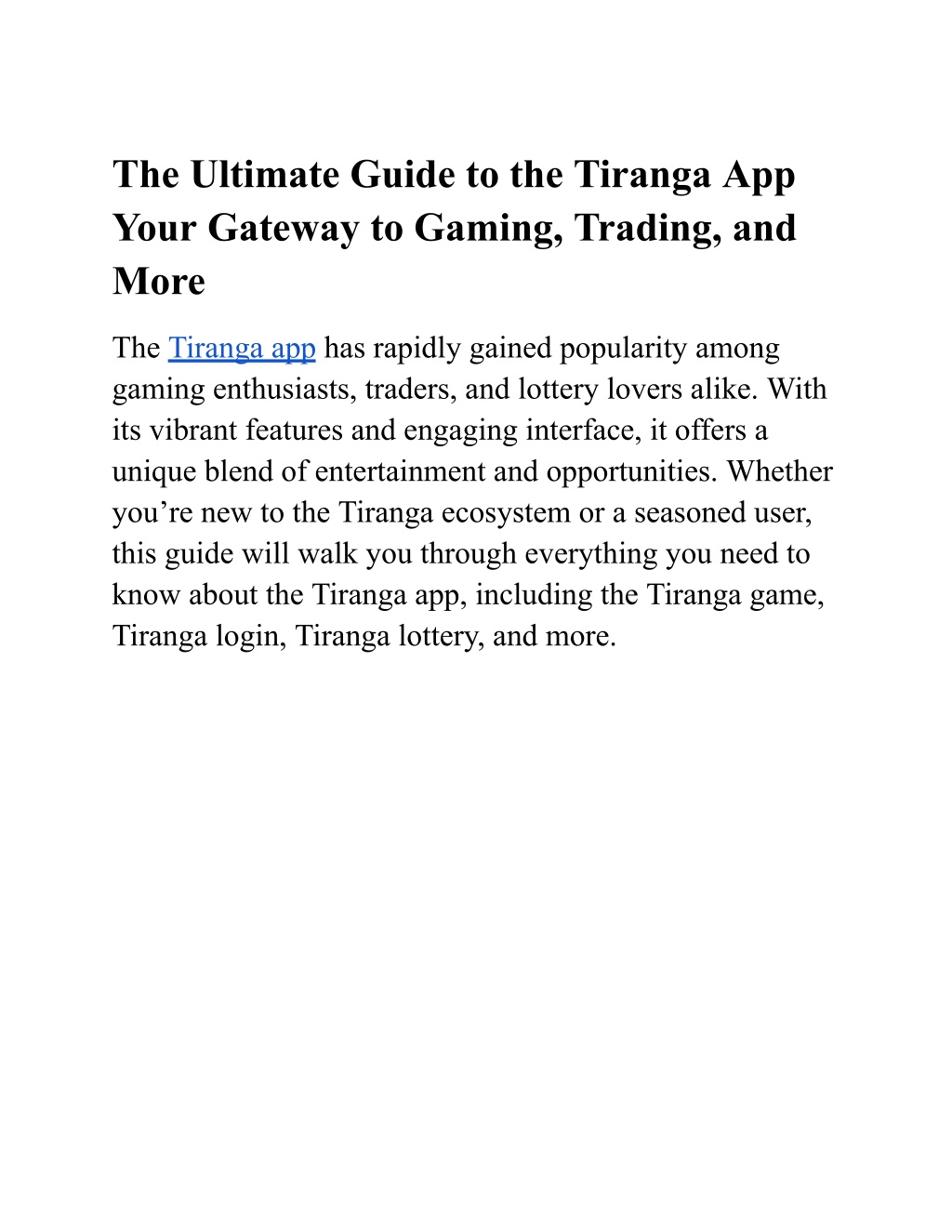 the ultimate guide to the tiranga app your l.w