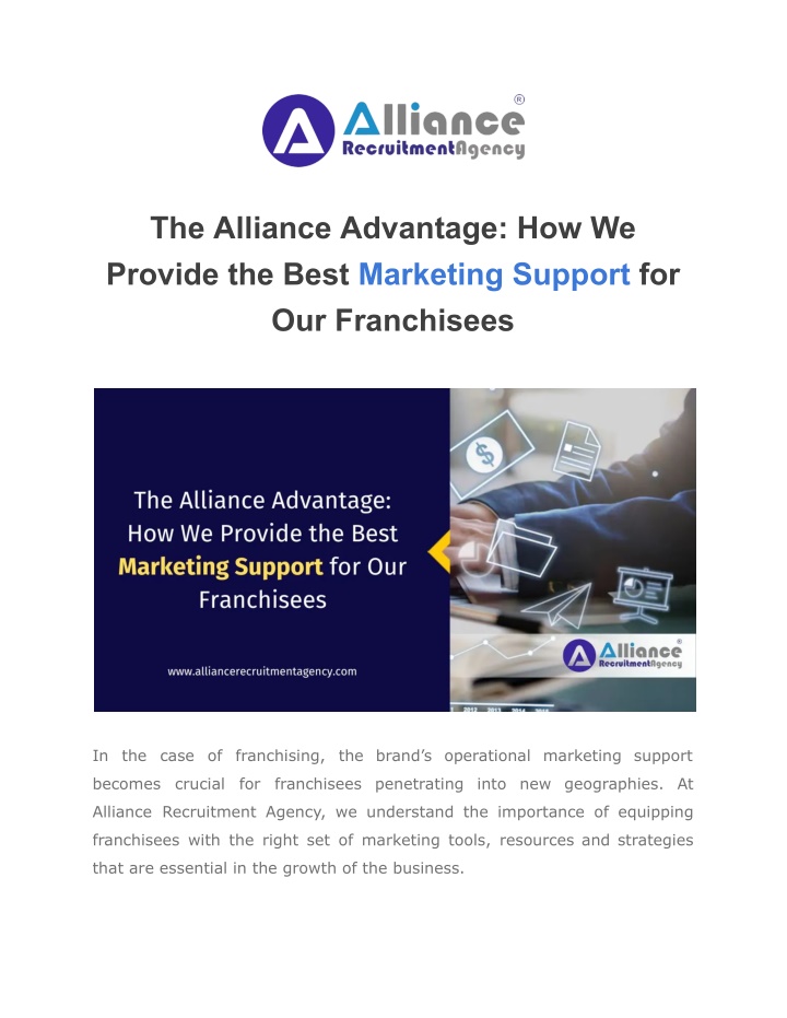 the alliance advantage how we provide the best n.w