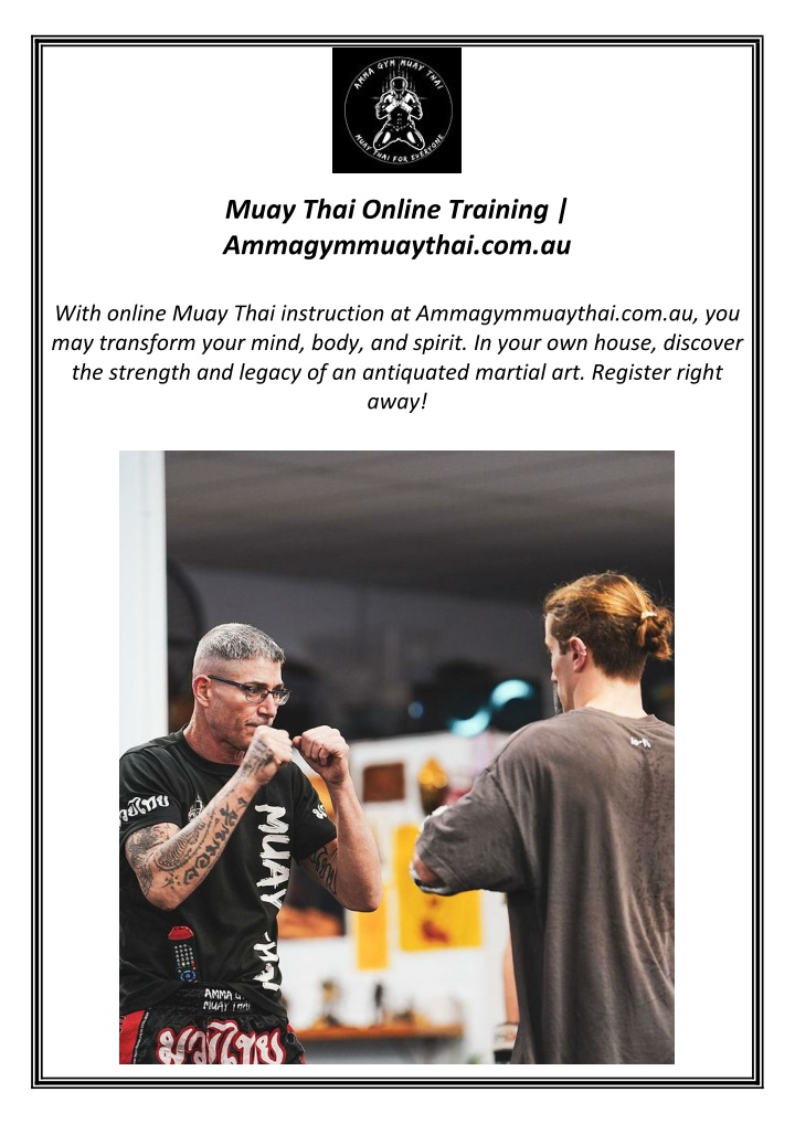 muay thai online training ammagymmuaythai com au n.w