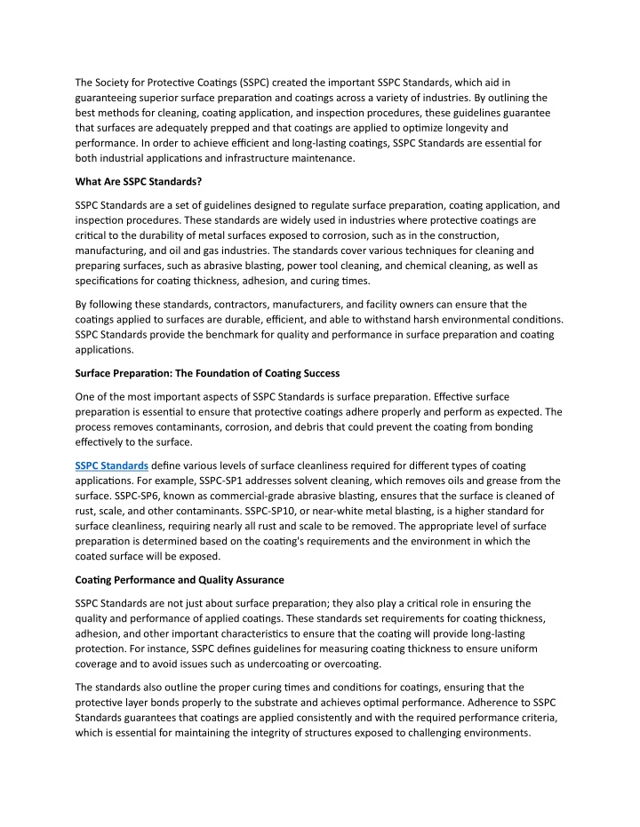 the society for protective coatings sspc created n.w
