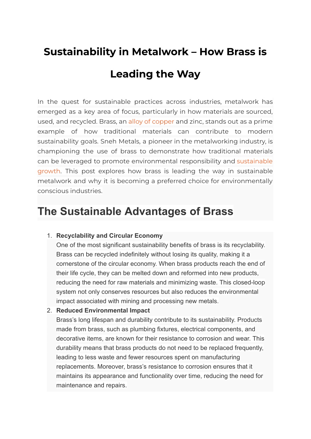 sustainability in metalwork how brass is l.w