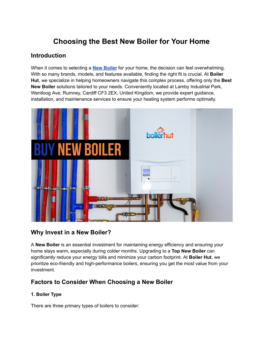 choosing the best new boiler for your home l.w