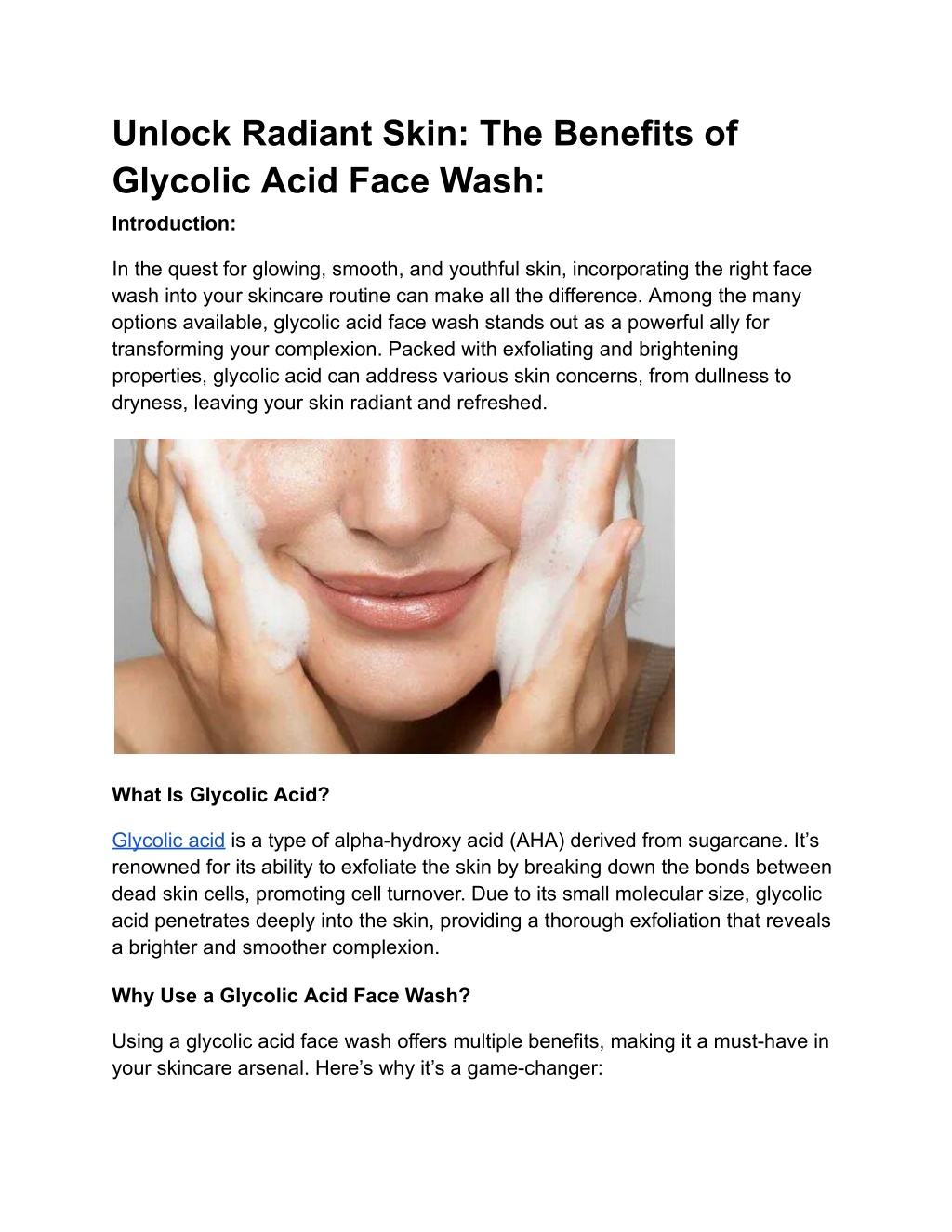 unlock radiant skin the benefits of glycolic acid l.w