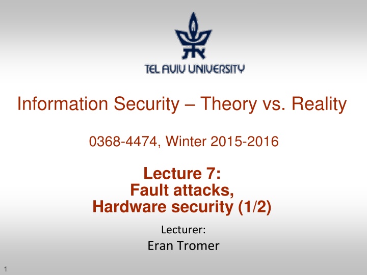 Information Security  –  Theory vs. Reality