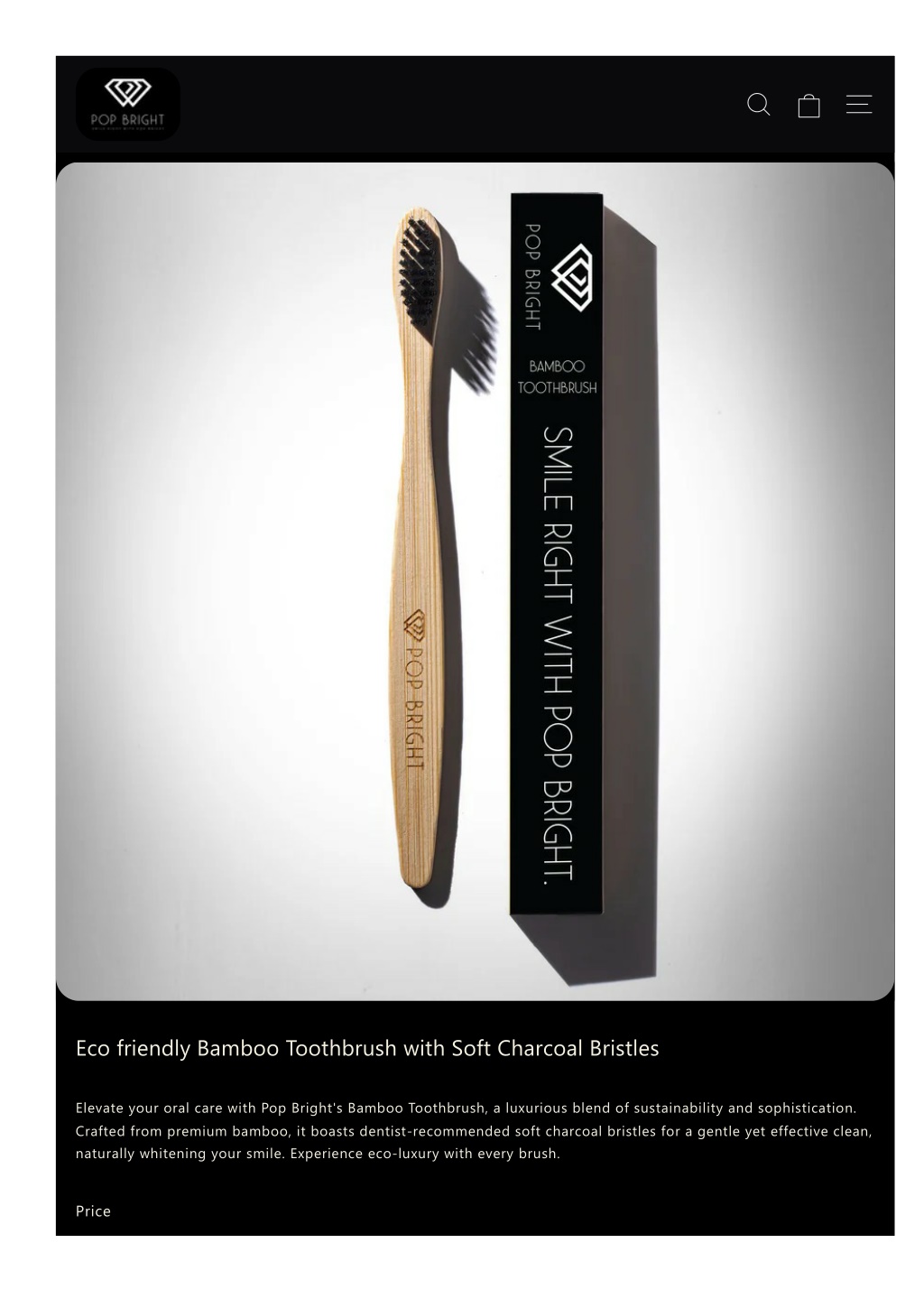 eco friendly bamboo toothbrush with soft charcoal l.w