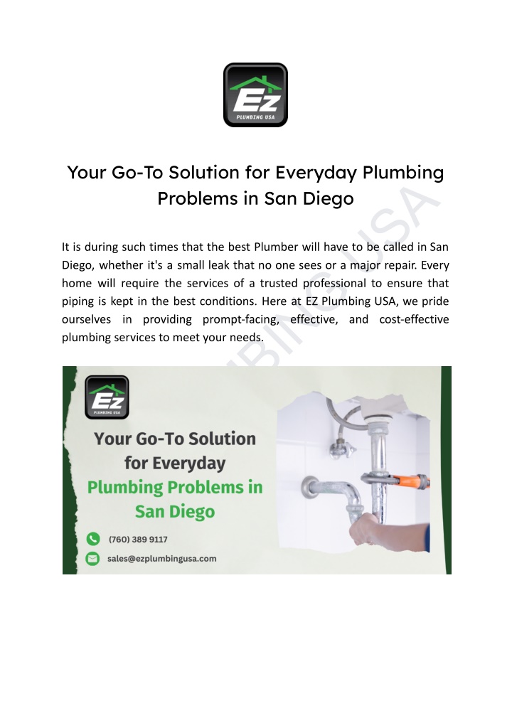 your go to solution for everyday plumbing n.w