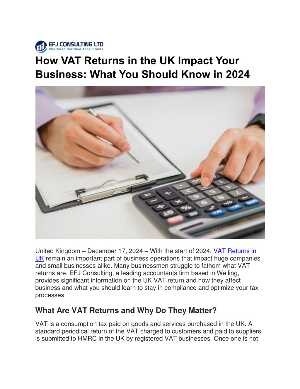 how vat returns in the uk impact your business l.w