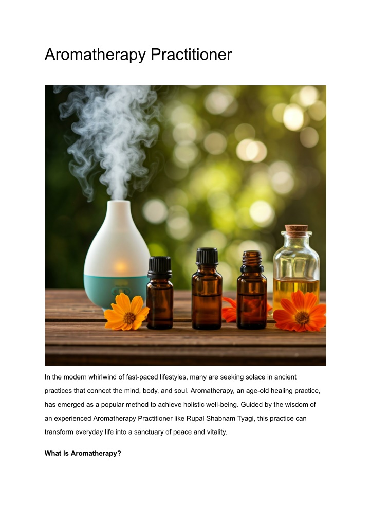 aromatherapy practitioner n.w