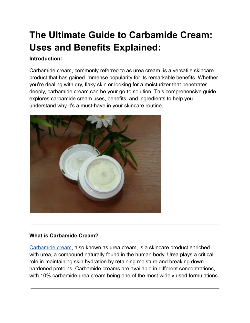 the ultimate guide to carbamide cream uses l.w