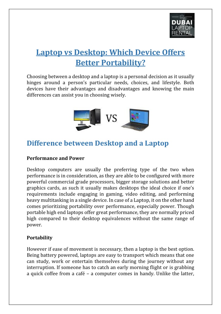 laptop vs desktop which device offers better n.w