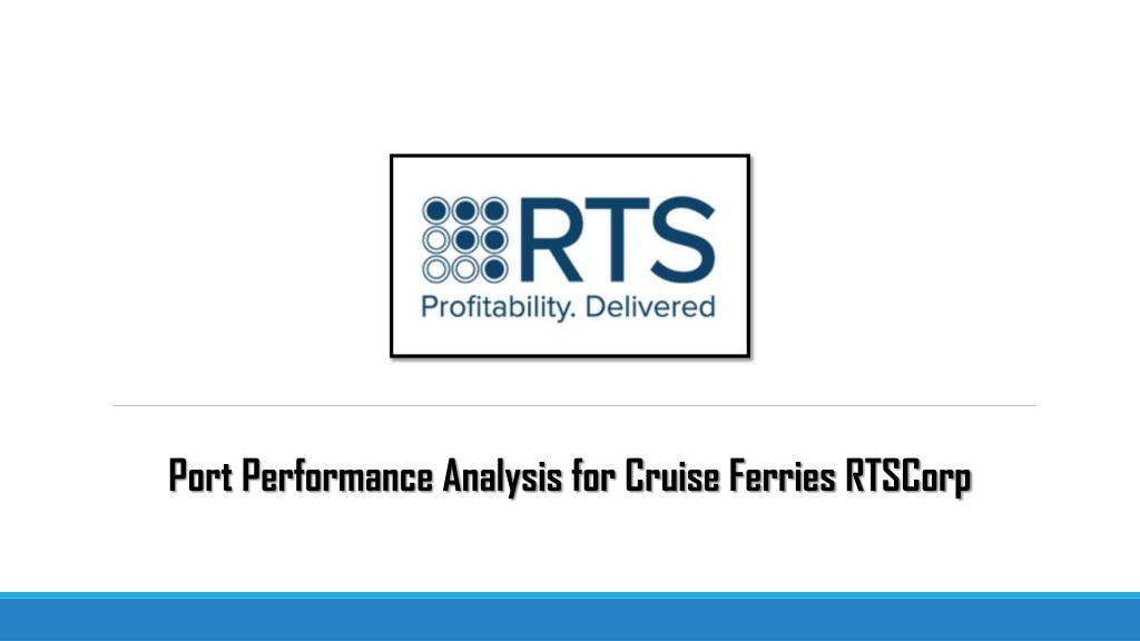 port performance analysis for cruise ferries l.w