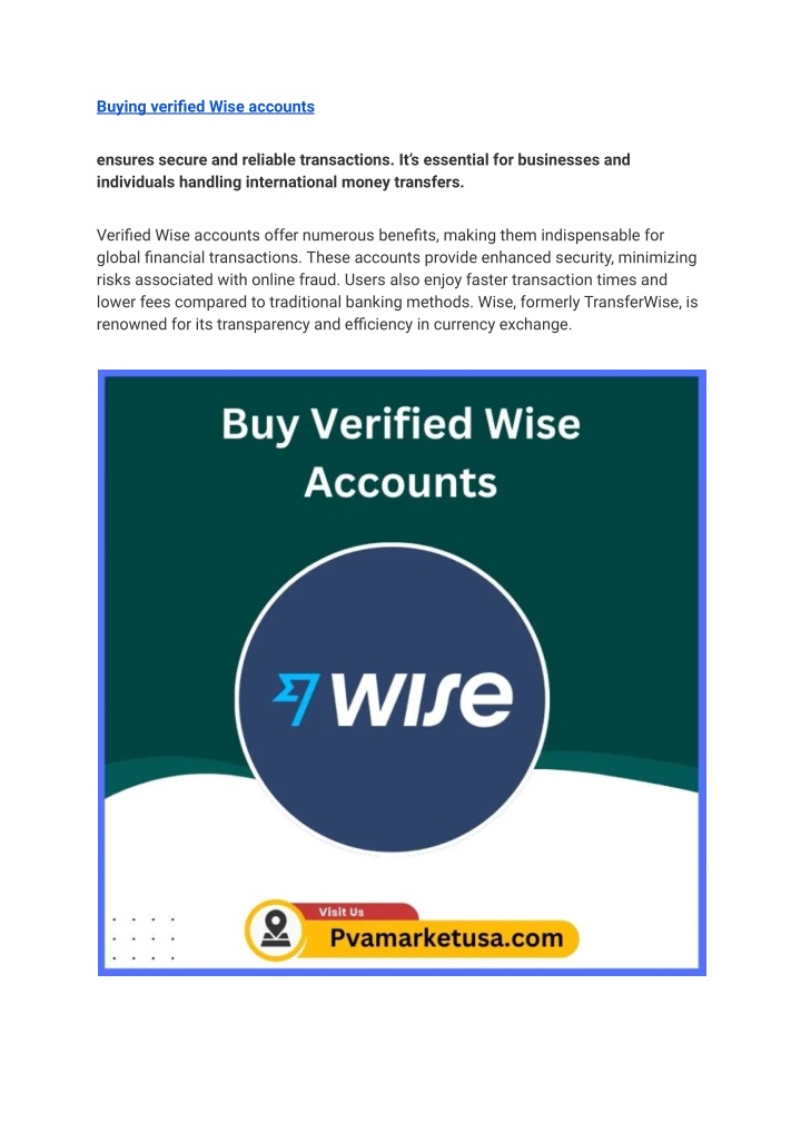 buying verified wise accounts n.w