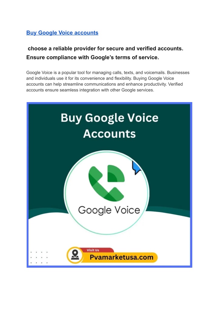 buy google voice accounts n.w