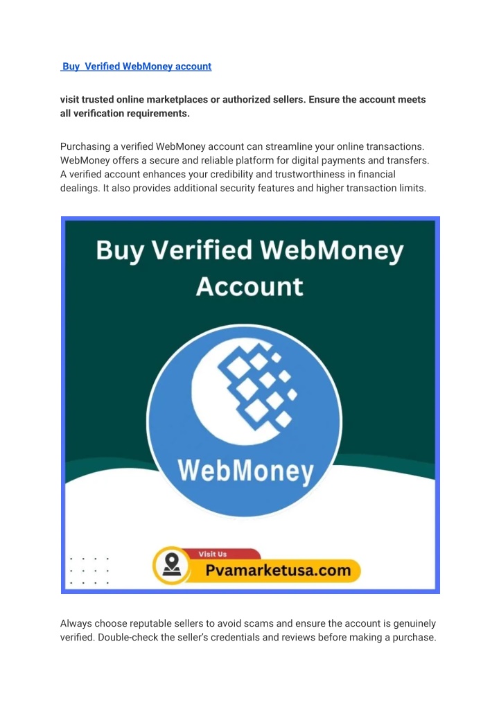 buy verified webmoney account n.w