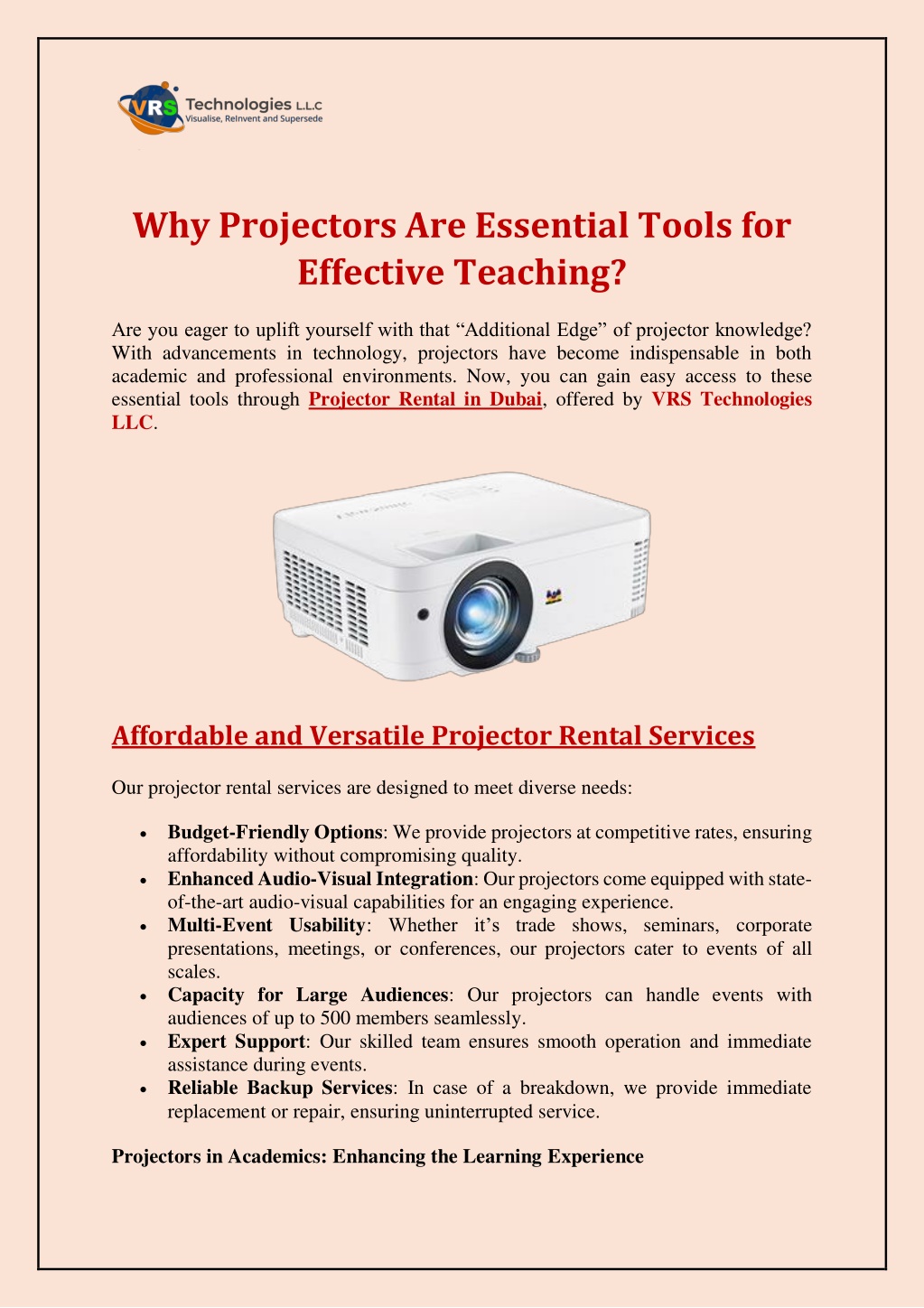 why projectors are essential tools for effective l.w