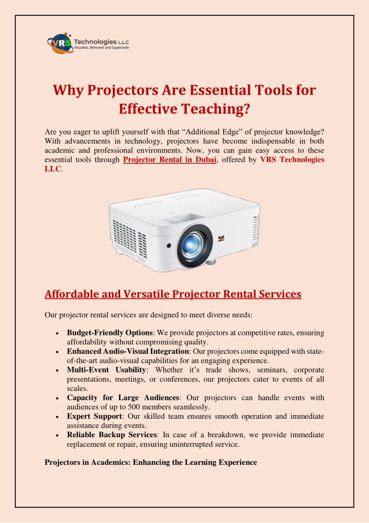 why projectors are essential tools for effective n.w