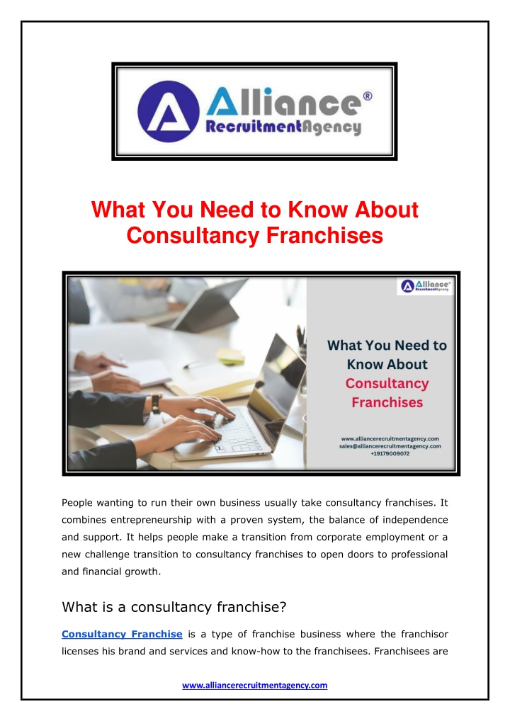 what you need to know about consultancy franchises n.w