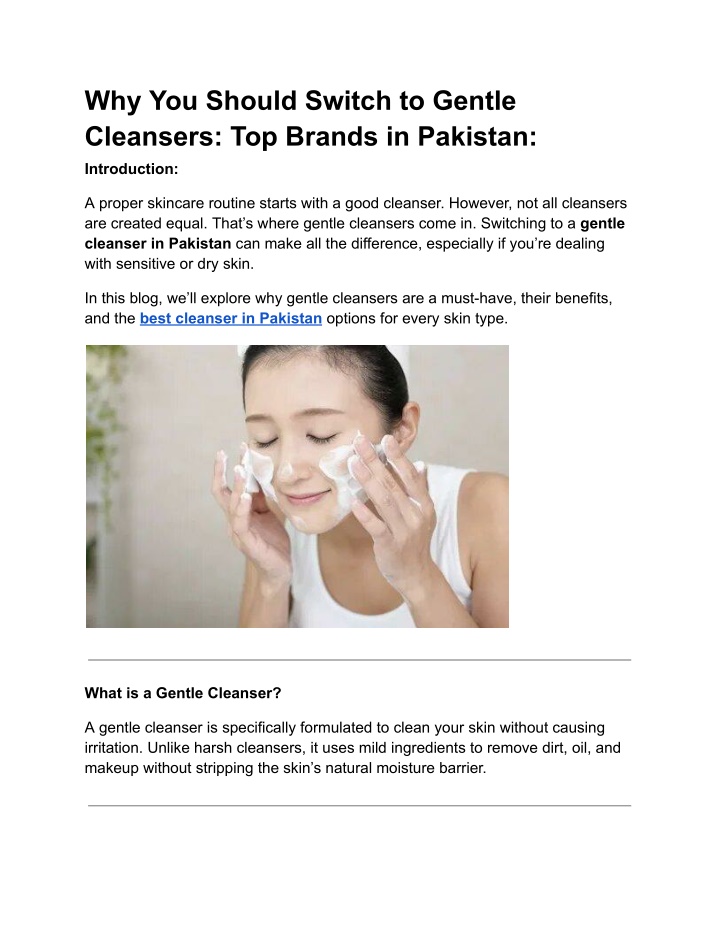 why you should switch to gentle cleansers n.w