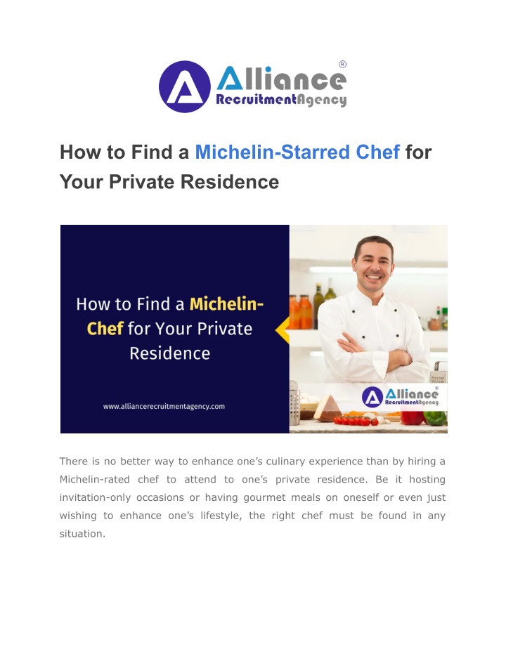 how to find a michelin starred chef for your n.w