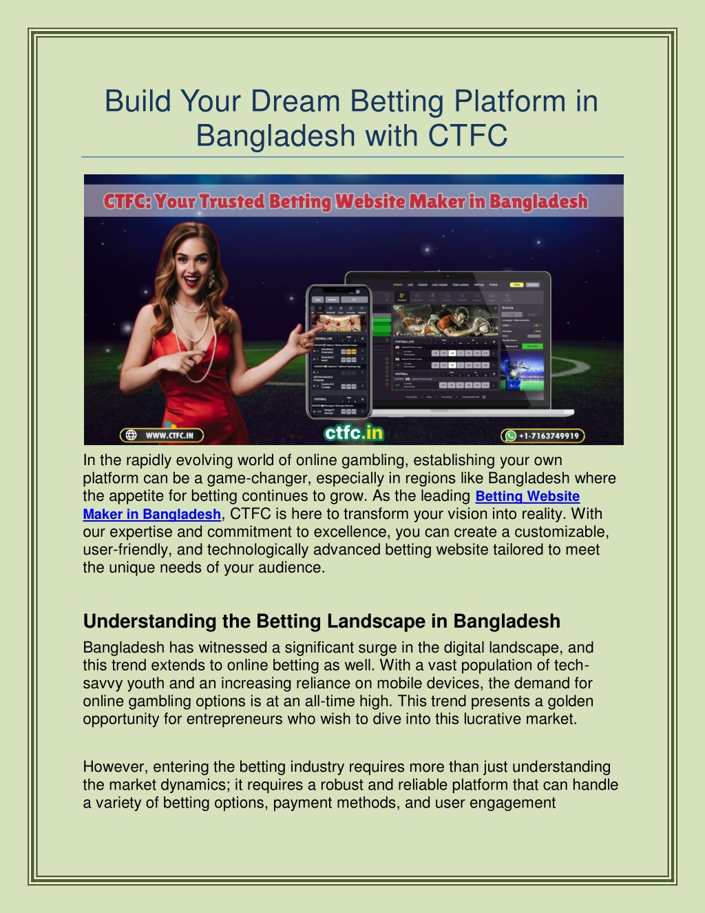 build your dream betting platform in bangladesh l.w