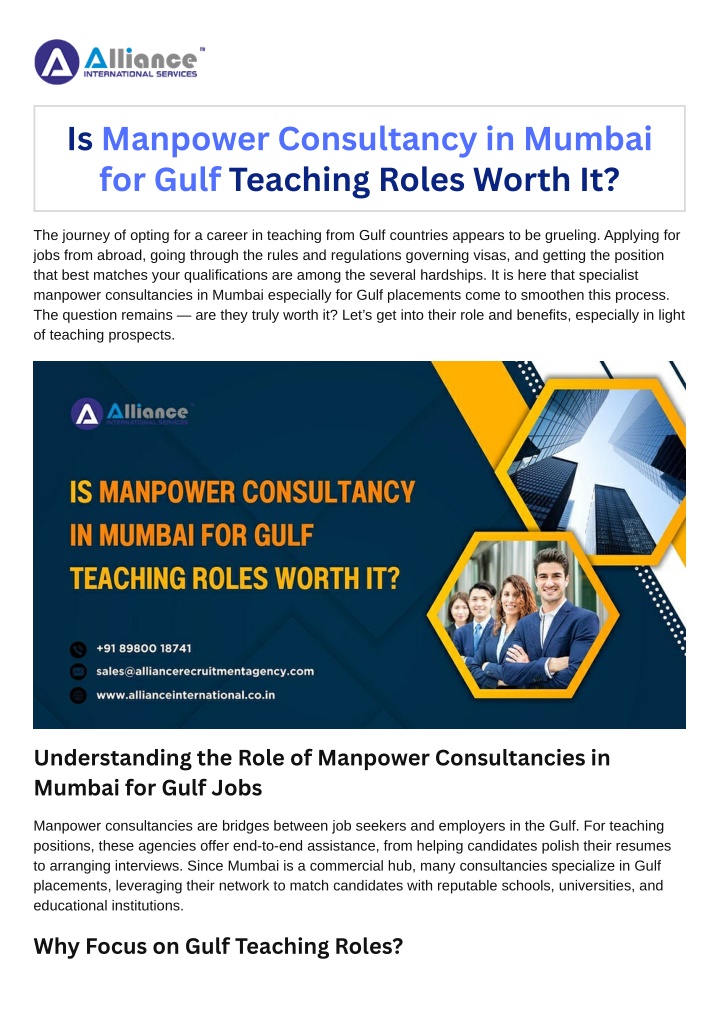 is manpower consultancy in mumbai for gulf n.w