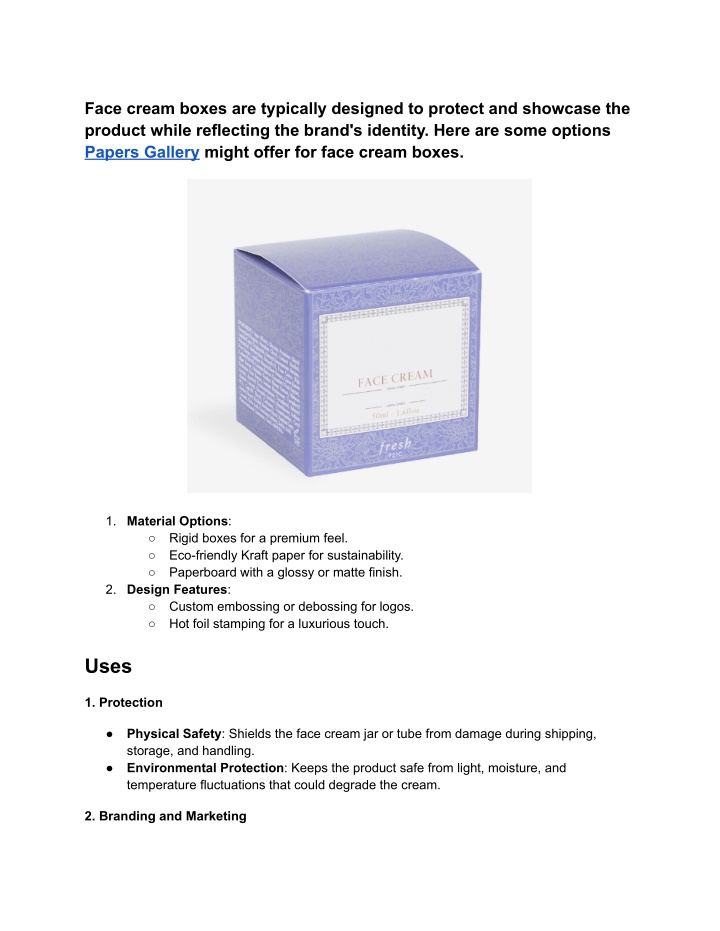 face cream boxes are typically designed n.w