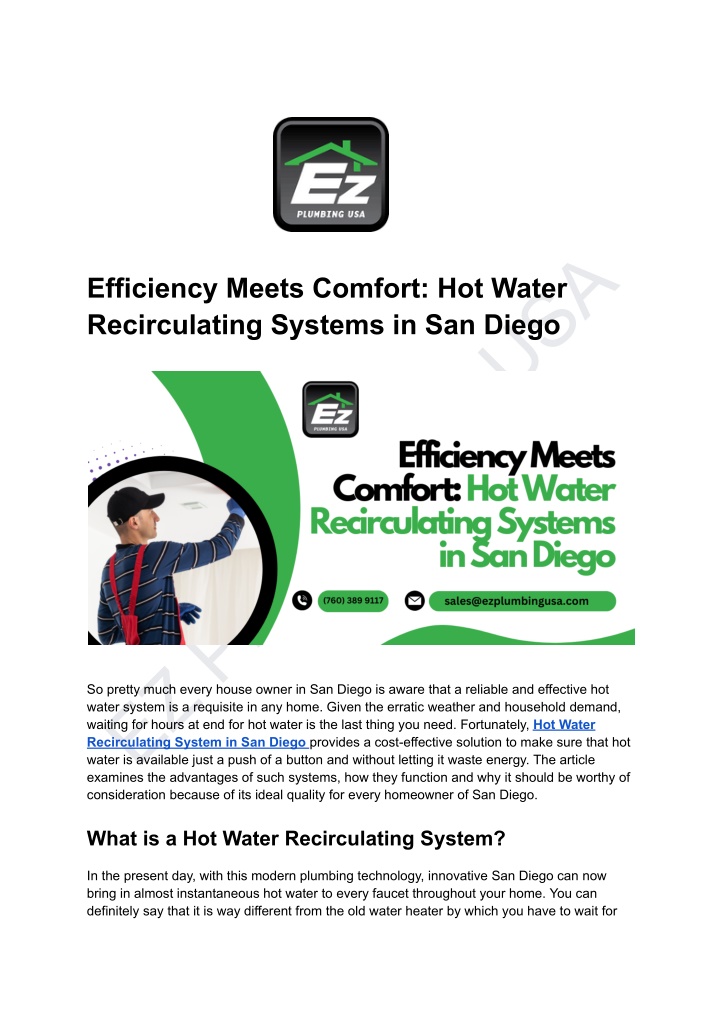 ez plumbing usa examines the advantages of such n.w