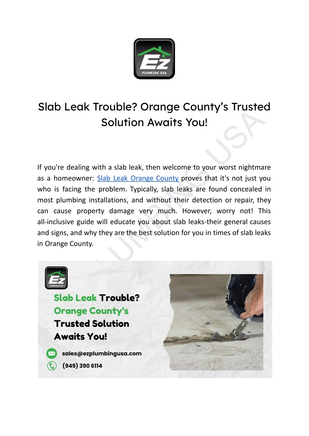 slab leak trouble orange county s trusted l.w