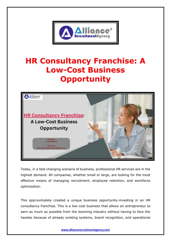 hr consultancy franchise a low cost business n.w