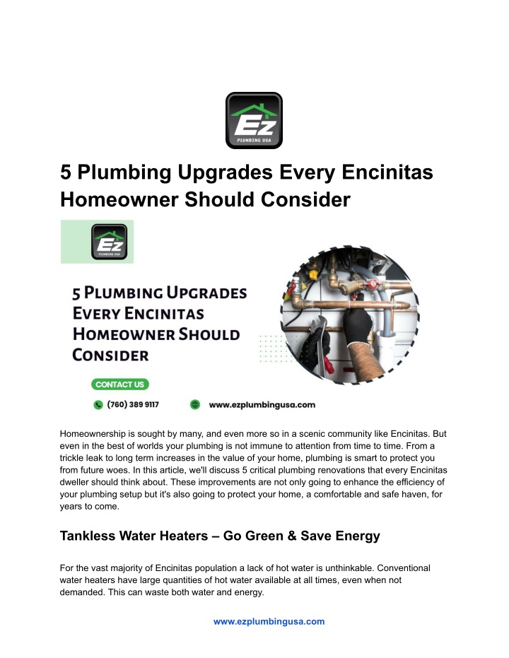 5 plumbing upgrades every encinitas homeowner n.w