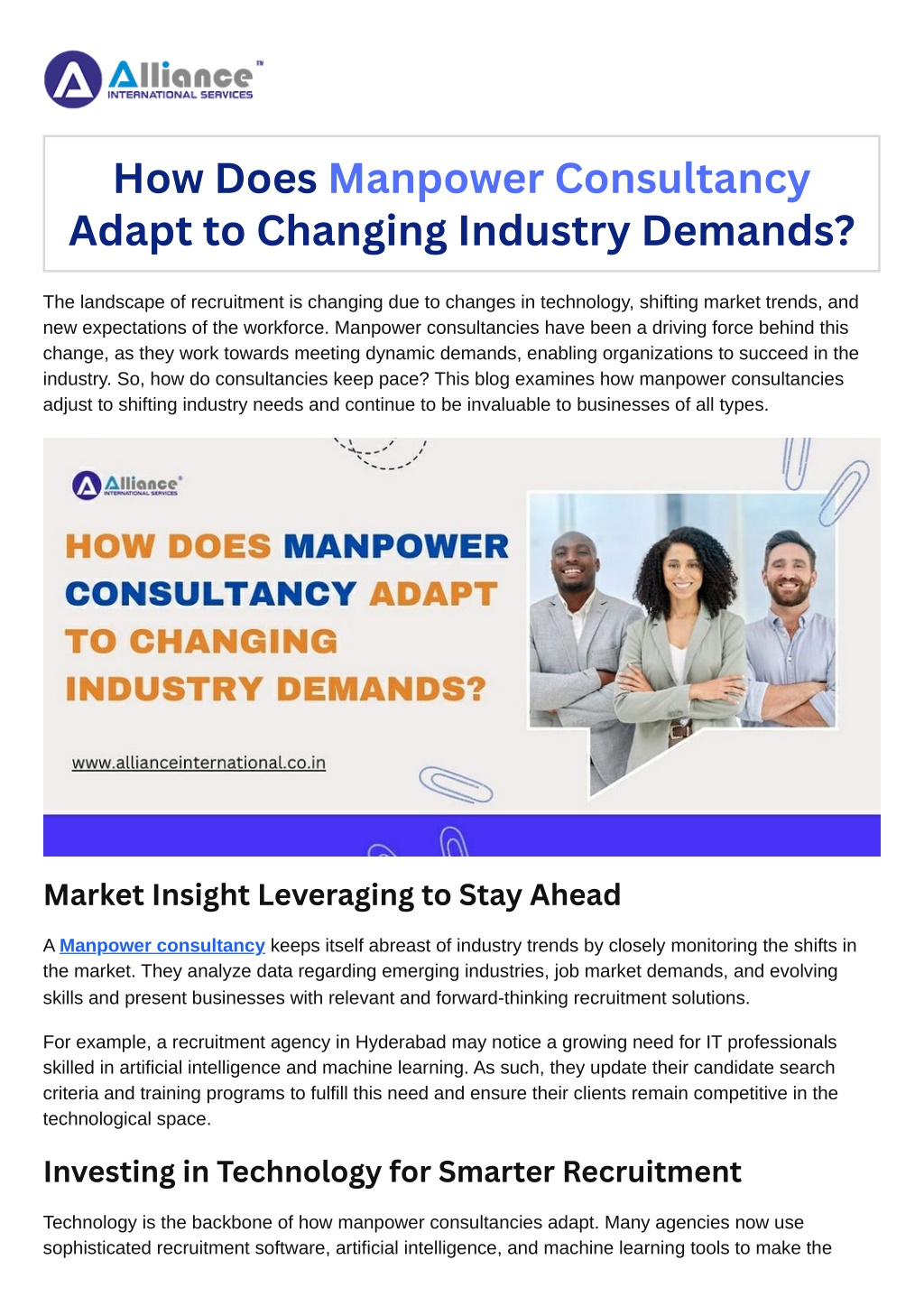 how does manpower consultancy adapt to changing l.w