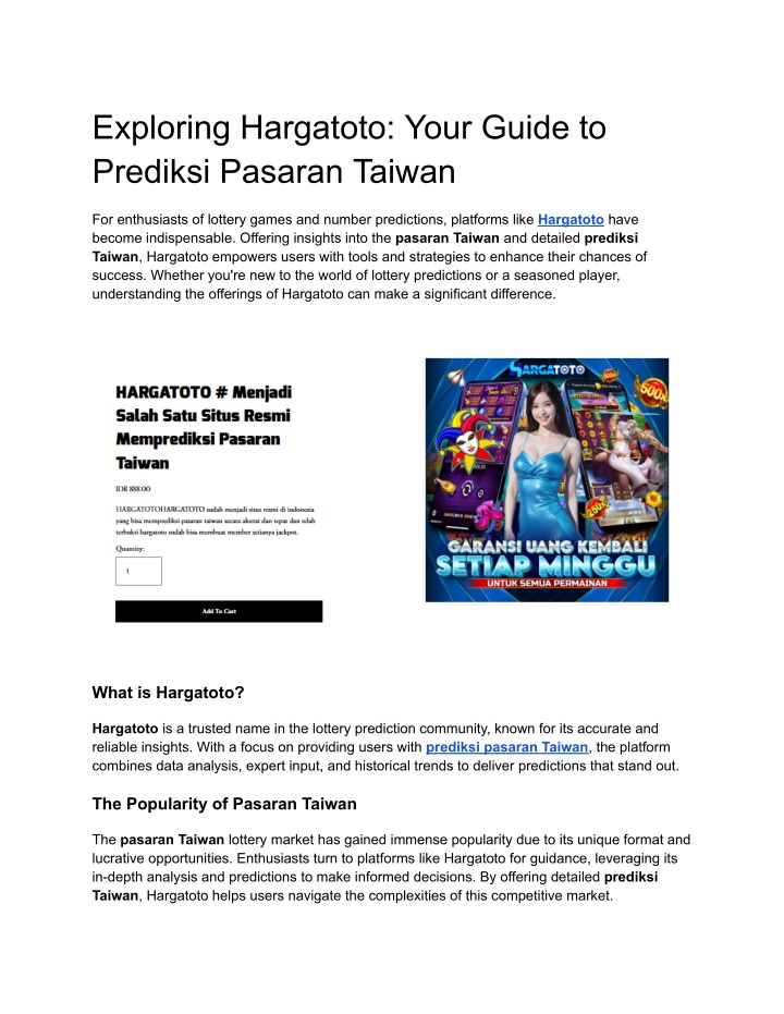 exploring hargatoto your guide to prediksi n.w