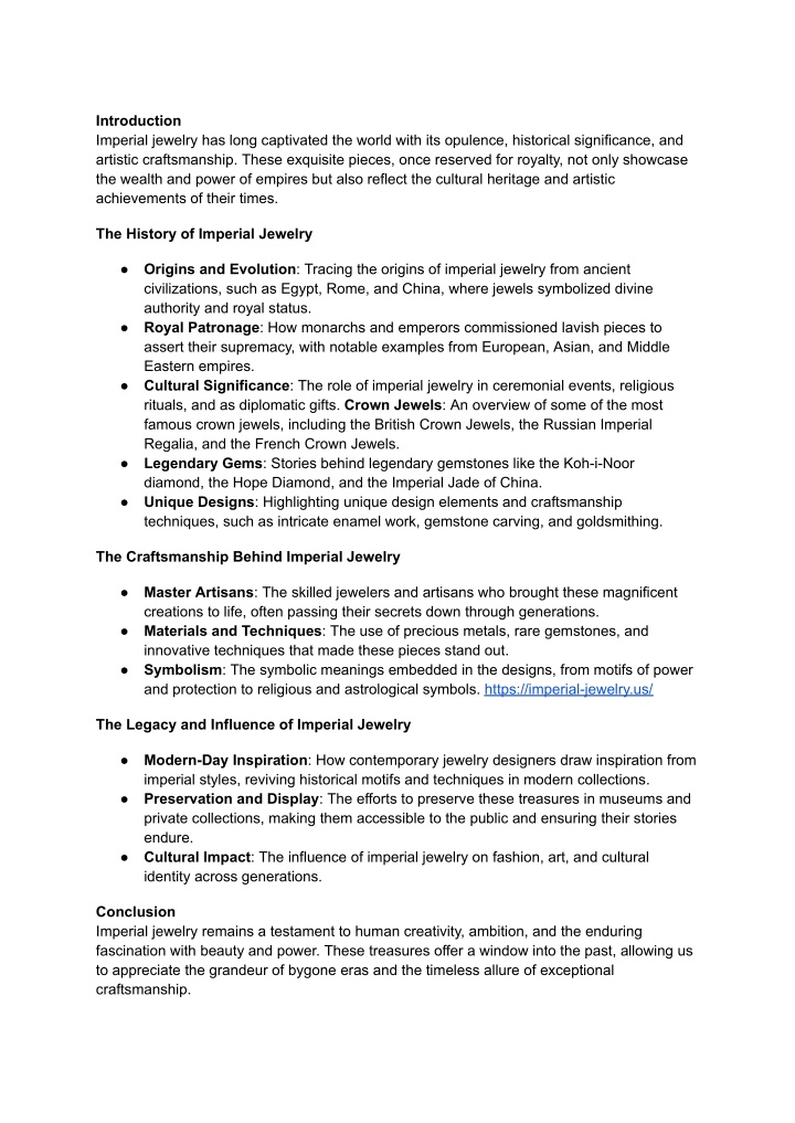 introduction imperial jewelry has long captivated n.w