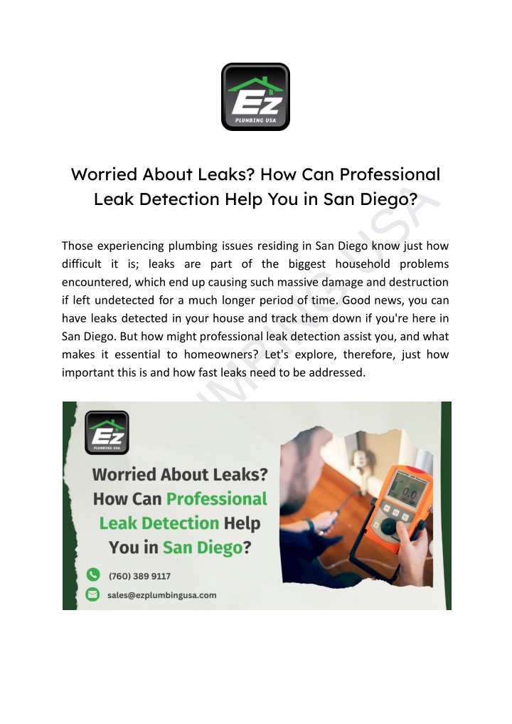worried about leaks how can professional leak n.w