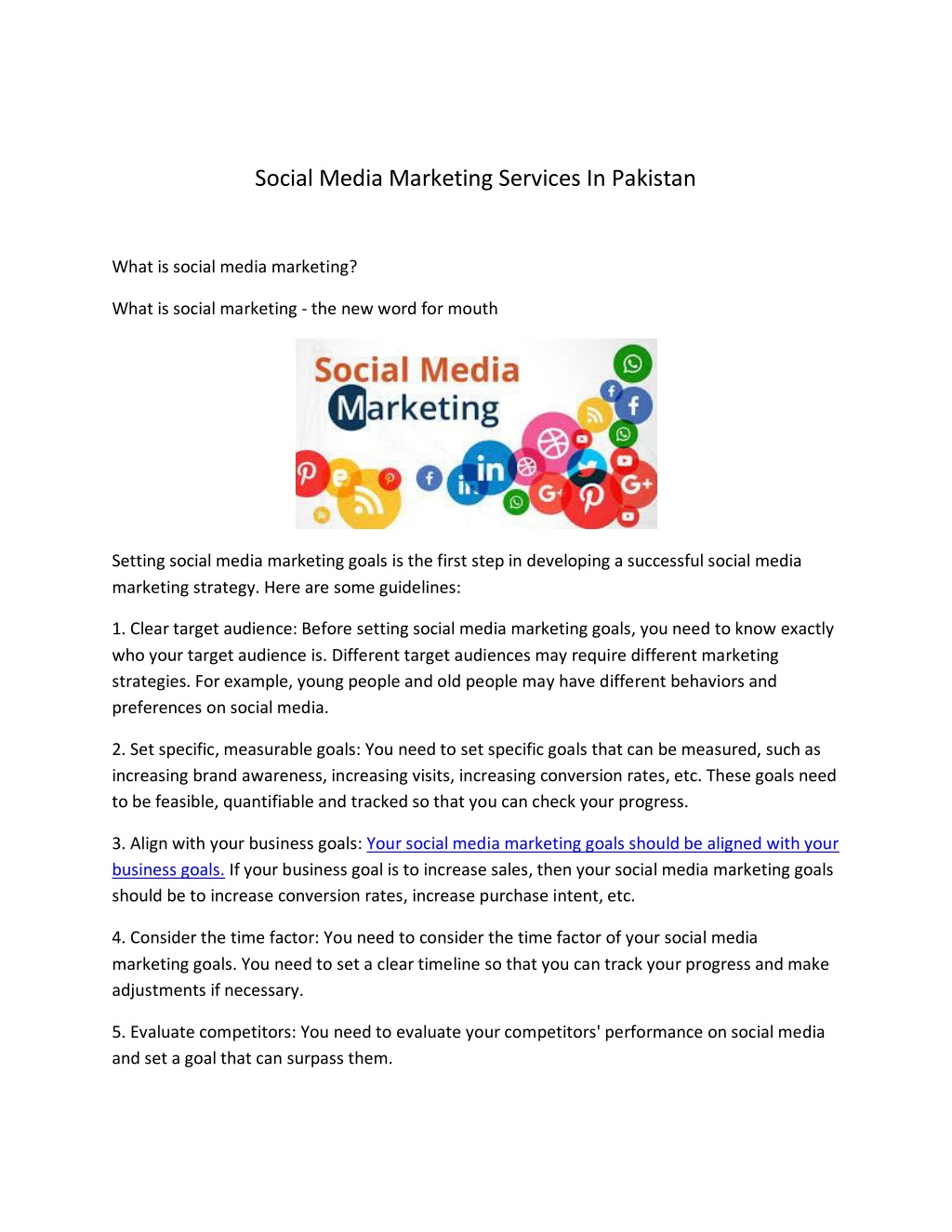 social media marketing services in pakistan l.w