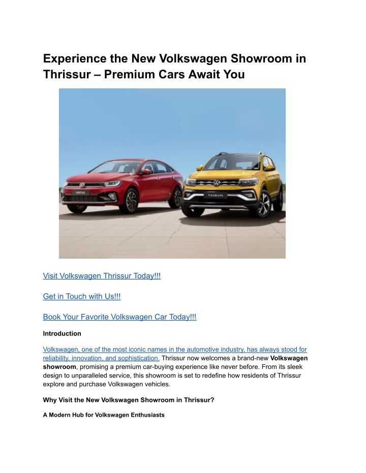 experience the new volkswagen showroom n.w