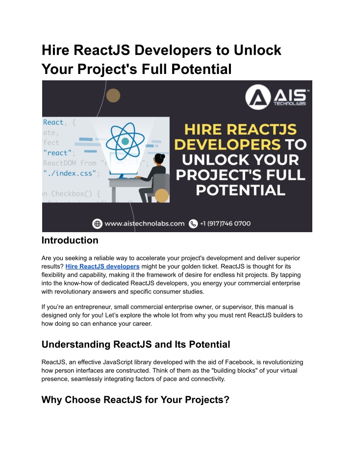 hire reactjs developers to unlock your project n.w