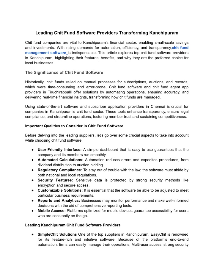 leading chit fund software providers transforming n.w