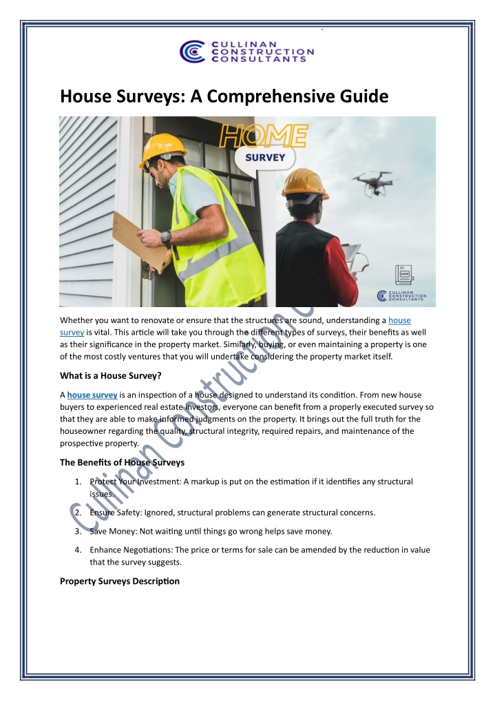 house surveys a comprehensive guide n.w