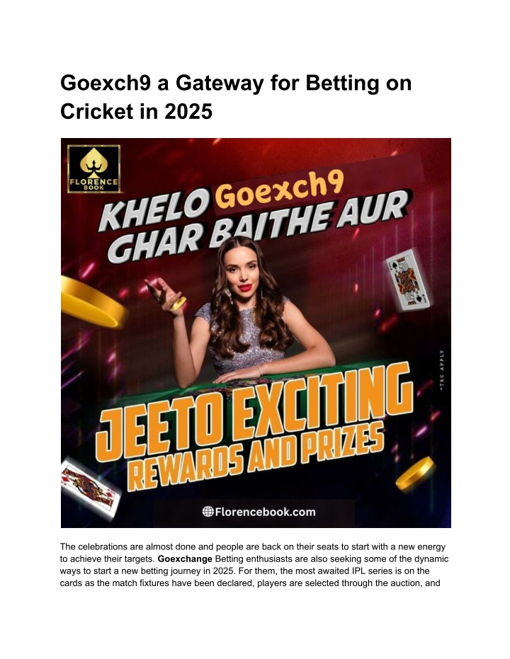 goexch9 a gateway for betting on cricket in 2025 n.w