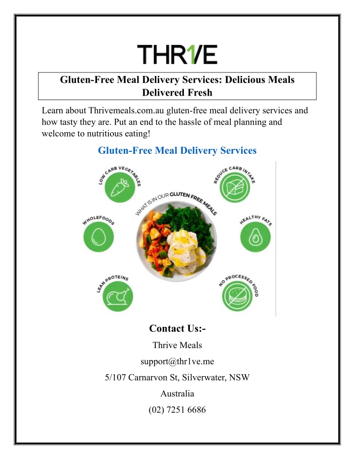 gluten free meal delivery services delicious n.w