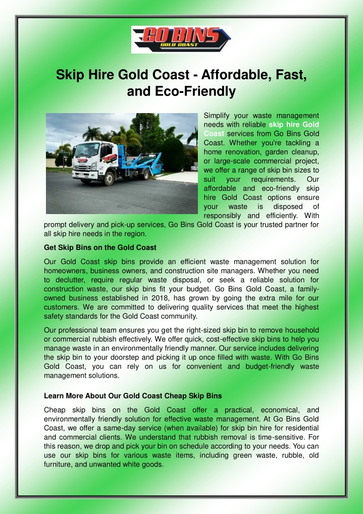 skip hire gold coast affordable fast n.w