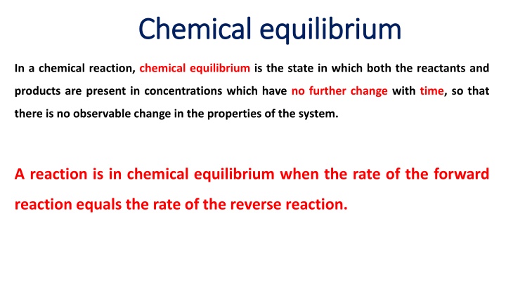 Chemical equilibrium