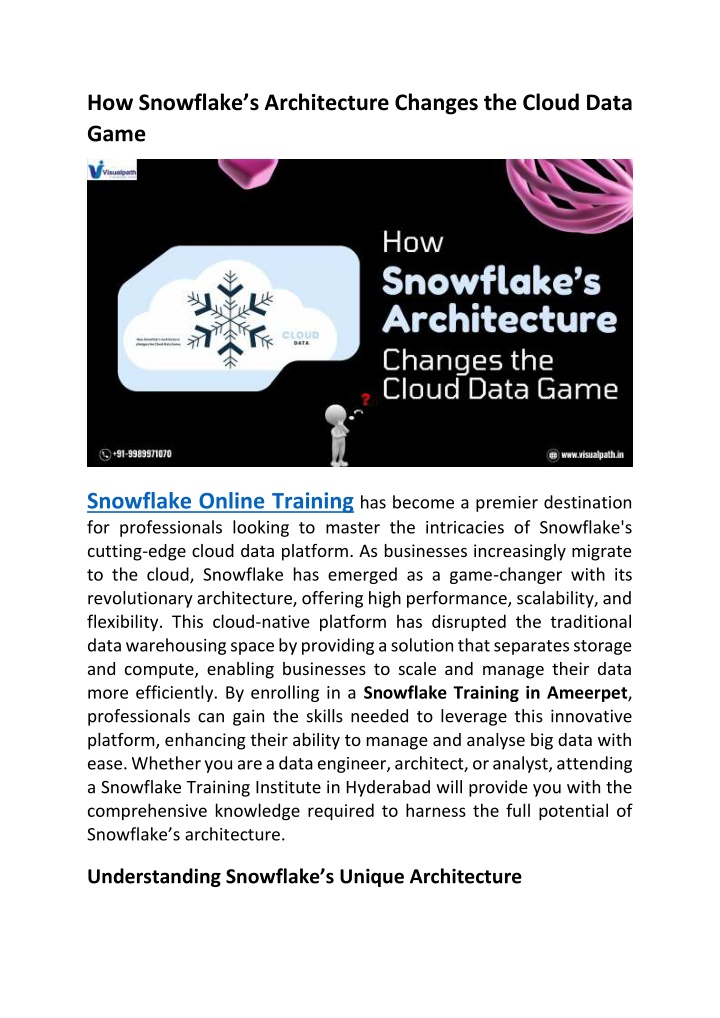 how snowflake s architecture changes the cloud n.w