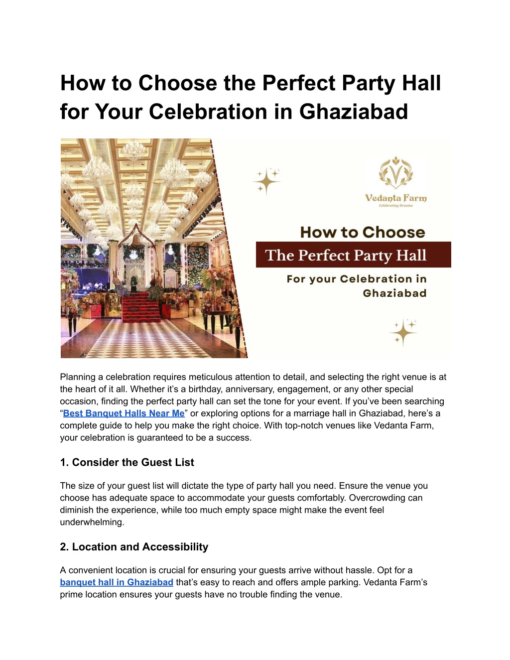 how to choose the perfect party hall for your l.w