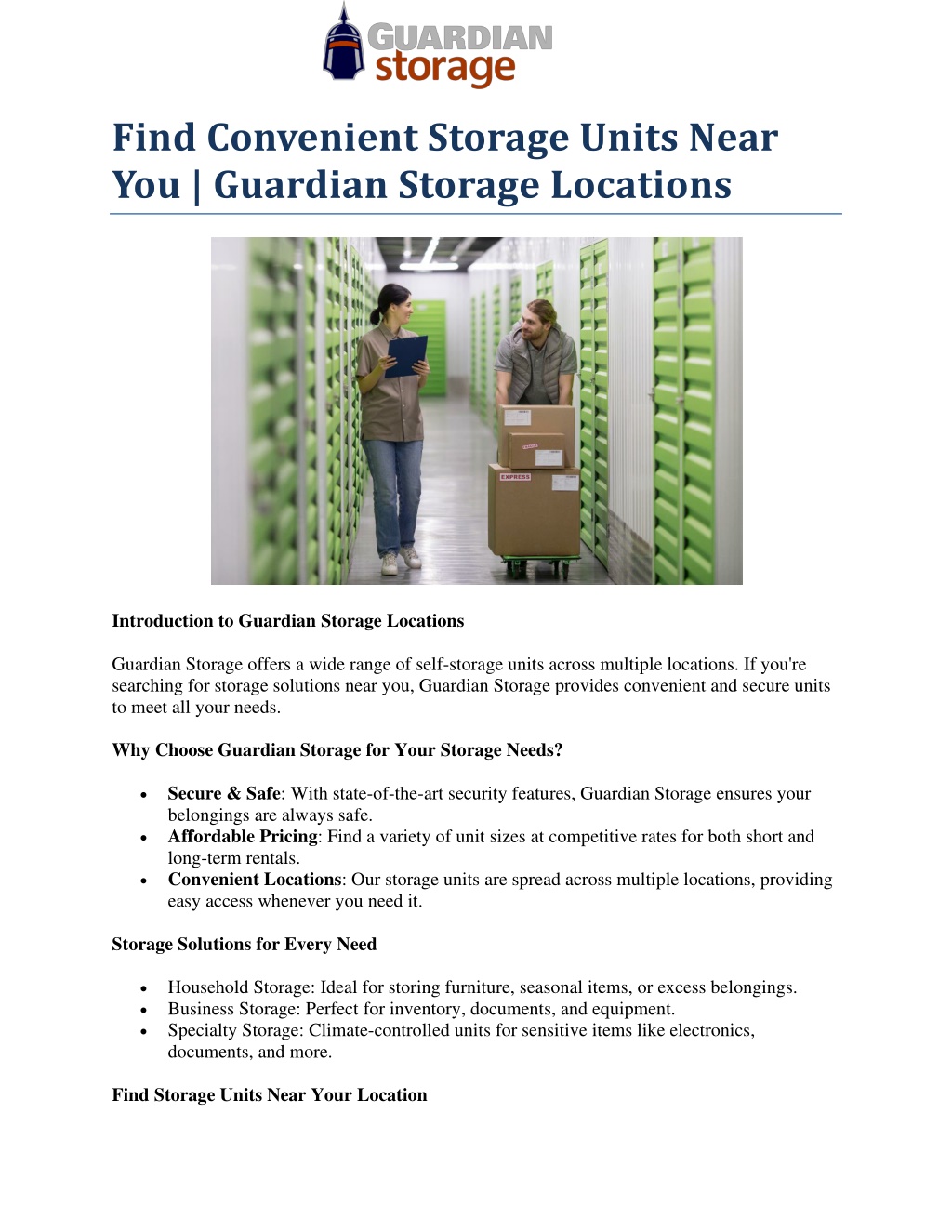 find convenient storage units near you guardian l.w