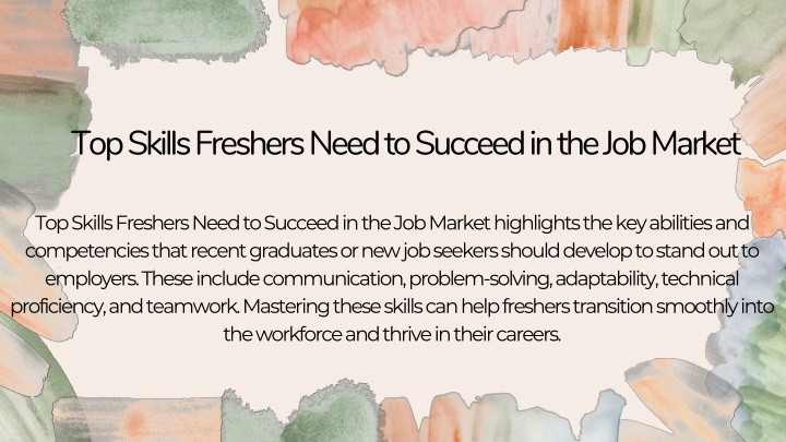 Top Skills Freshers Need