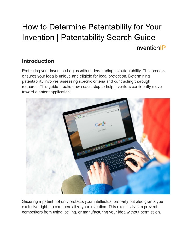 how to determine patentability for your invention n.w