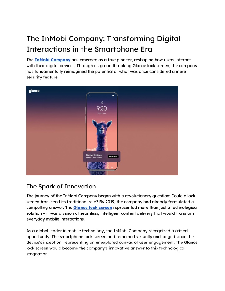 the inmobi company transforming digital n.w