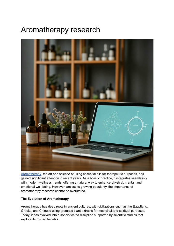 aromatherapy research n.w